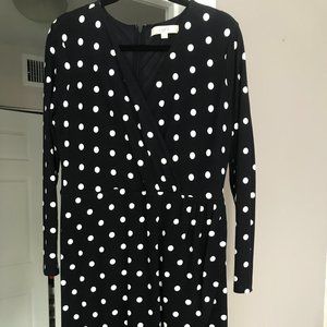 NWOT Loft Navy Polka Dot Dress